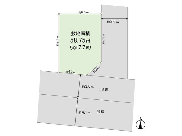 練馬区桜台4丁目 戸建 地形図