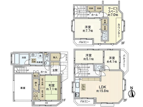 練馬区氷川台4丁目 戸建 間取図(平面図)