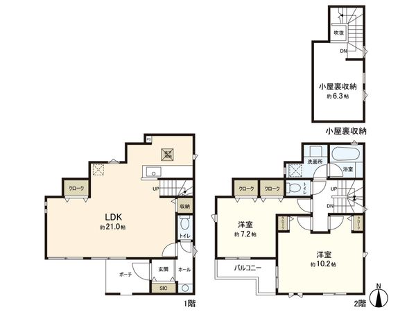 練馬区中村2丁目戸建 間取図(平面図) 練馬区中村2丁目戸建 間取図(平面図)