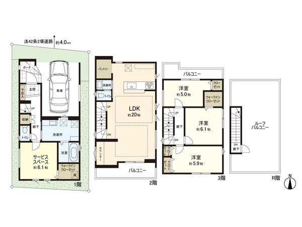 練馬区桜台4丁目 新築戸建 間取図(平面図) 練馬区桜台4丁目 新築戸建 間取図(平面図)