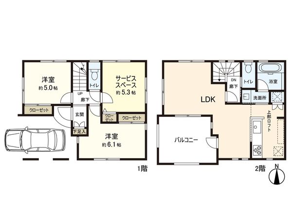 練馬区桜台5丁目 戸建 間取図(平面図) 練馬区桜台5丁目 戸建 間取図(平面図)