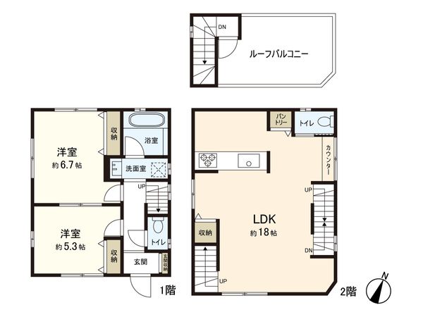 練馬区田柄1丁目 新築戸建 間取図(平面図) 練馬区田柄1丁目 新築戸建 間取図(平面図)