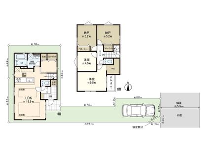 練馬区早宮4丁目 新築戸建 1号棟 間取図(平面図)