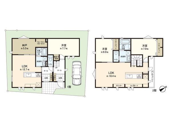 練馬区貫井2丁目 二世帯注文住宅(アイ工務店施工) 間取図(平面図) 練馬区貫井2丁目 二世帯注文住宅(アイ工務店施工) 間取図(平面図)