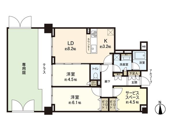 クレストフォルム鷺ノ宮 ブライトステージ 間取図(平面図)
