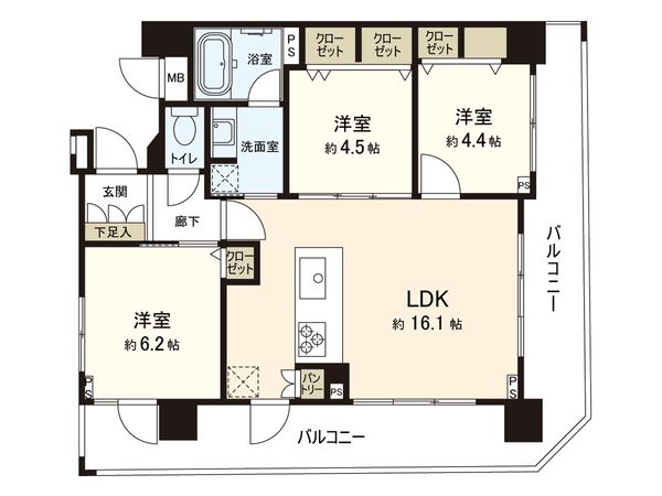 プリムローズ桜台駅前 間取図(平面図) 間取図(平面図)