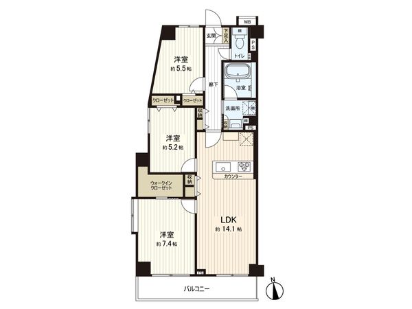 コスモ新桜台 間取図(平面図) 間取図(平面図)