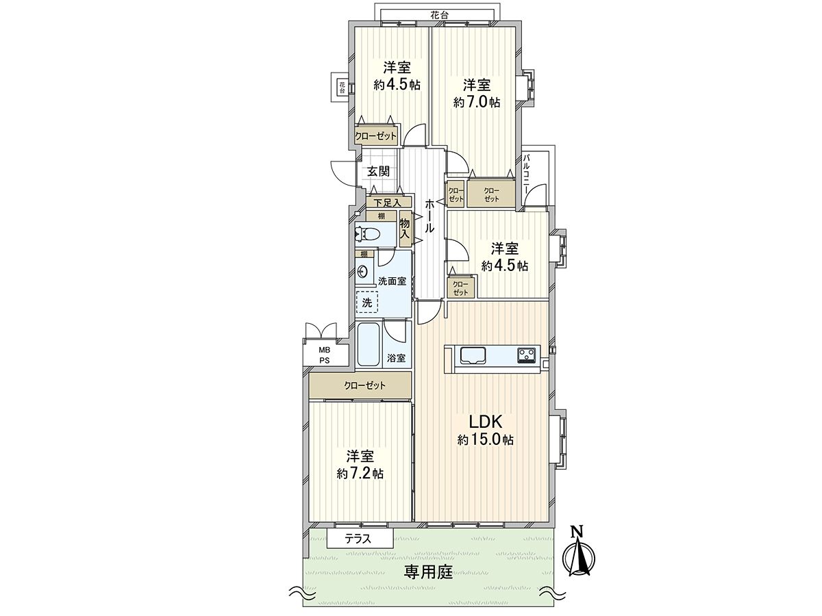 光が丘パークタウン春の風公園街 間取図(平面図) 間取図(平面図)