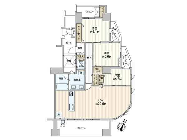 D’クラディア平和台 間取図(平面図) D’クラディア平和台 間取図(平面図)