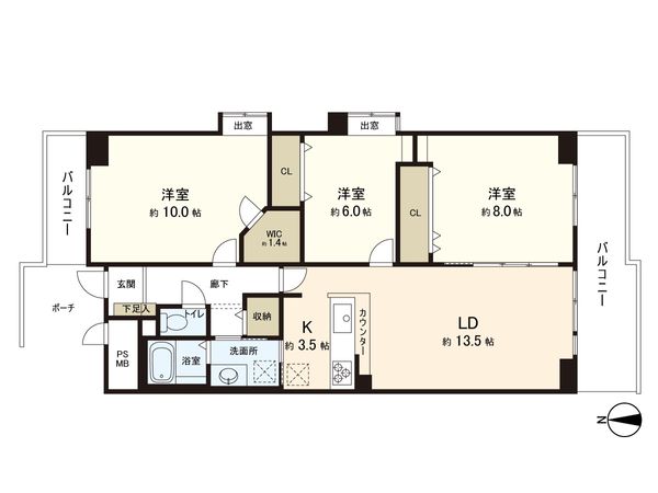 光が丘パークタウン南通り六番街 17号棟 間取図(平面図) 光が丘パークタウン南通り六番街 17号棟 間取図(平面図)