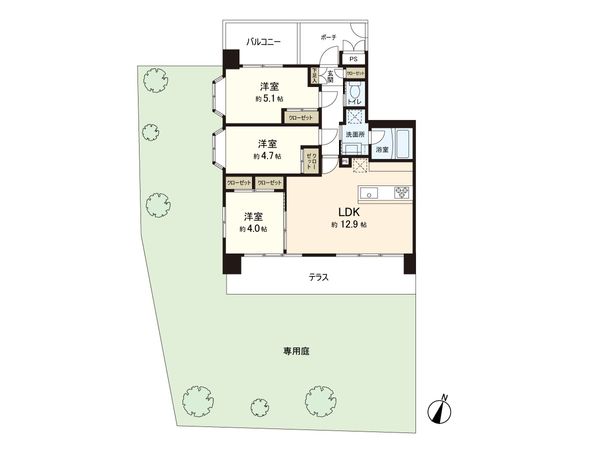 ライオンズガーデン平和台 間取図(平面図) 間取図(平面図)