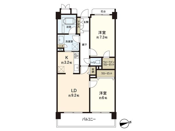セザール第三江古田 間取図(平面図) セザール第三江古田 間取図(平面図)