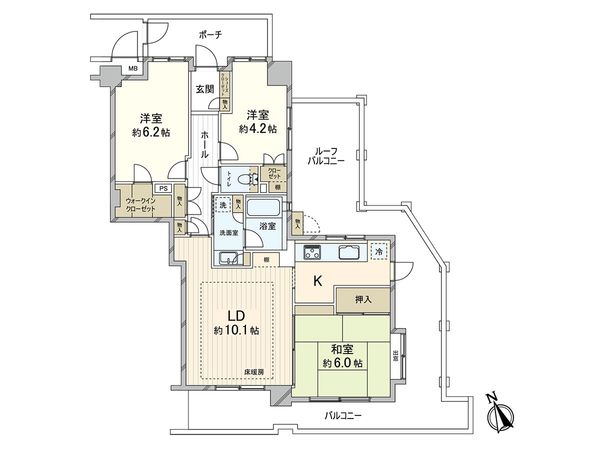 東急ドエルアルス野方 間取図(平面図) 東急ドエルアルス野方 間取図(平面図)