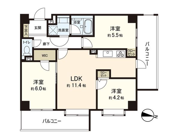 アールヴェール中村橋 間取図(平面図) 間取図(平面図)