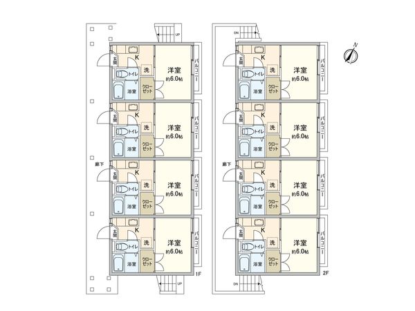 豊島区千早3丁目 2棟一括アパート 間取図(平面図) 豊島区千早3丁目 2棟一括アパート 間取図(平面図)