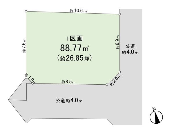 練馬区大泉学園町3丁目 土地 1区画 区画図