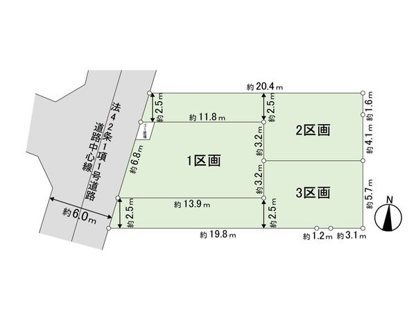 練馬区石神井台5丁目土地 3区画 区画図 練馬区石神井台5丁目土地 3区画 区画図