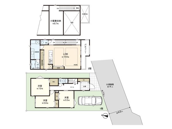練馬区東大泉3丁目 新築戸建 B号棟 間取図(平面図) 練馬区東大泉3丁目 新築戸建 B号棟 間取図(平面図)