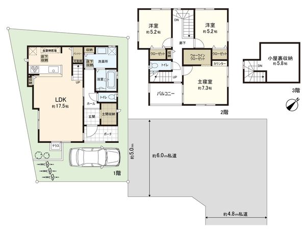 新座市池田3丁目 新築戸建 6号棟 間取図(平面図) 新座市池田3丁目 新築戸建 6号棟 間取図(平面図)