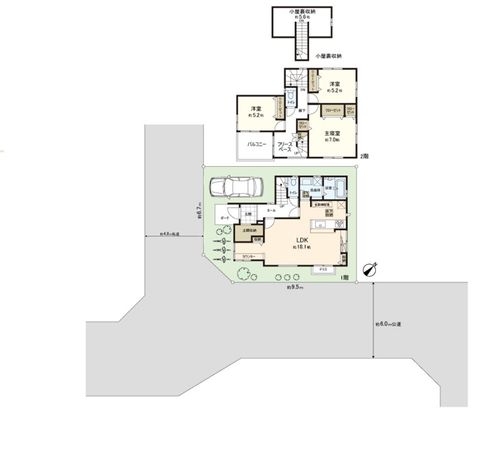 新座市池田3丁目 新築戸建 12号棟 間取図(平面図) 新座市池田3丁目 新築戸建 12号棟 間取図(平面図)