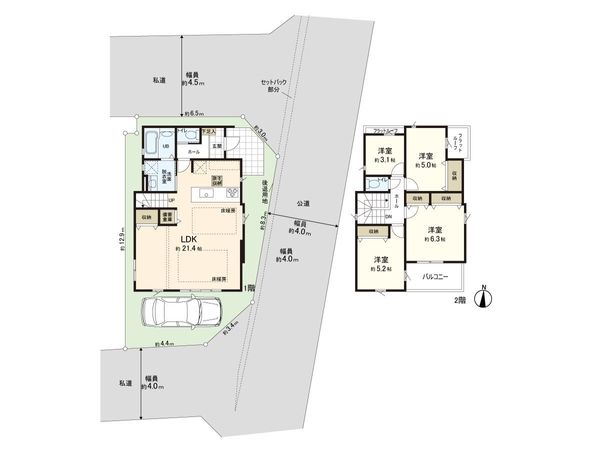 練馬区大泉学園町4丁目 新築戸建 3号棟 間取図(平面図) 間取図(平面図)