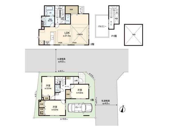 練馬区東大泉6丁目 新築戸建 1号棟 間取図(平面図) 間取図(平面図)