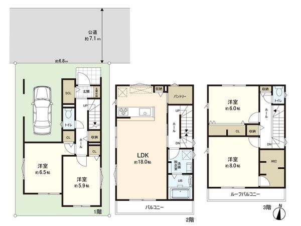 新座市栄4丁目新築戸建 A号棟 間取図(平面図)