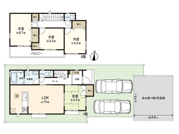 新座市栄3丁目 新築戸建 B号棟 間取図(平面図)