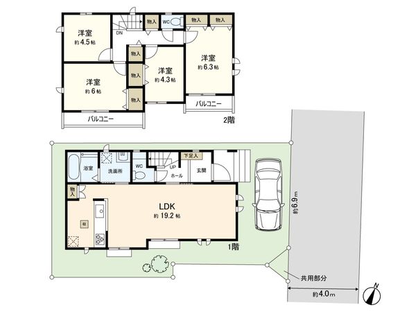 西東京市下保谷3丁目 新築戸建 B号棟 間取図(平面図)