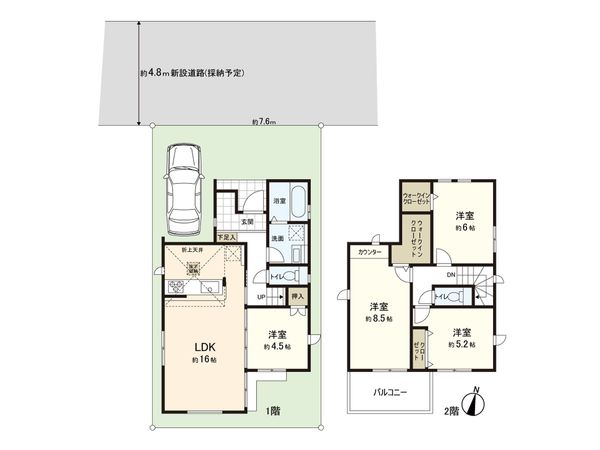 新座市池田4丁目 戸建 8号棟 間取図(平面図)