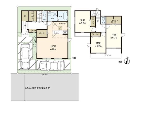 新座市池田4丁目 新築戸建 32号棟 間取図(平面図) 間取図(平面図)