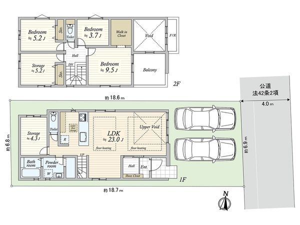 新座市池田5丁目 新築戸建1号棟 間取図(平面図) 間取図(平面図)