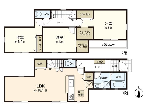 練馬区大泉学園町7丁目 新築戸建2号棟 間取図(平面図) 練馬区大泉学園町7丁目 新築戸建2号棟 間取図(平面図)