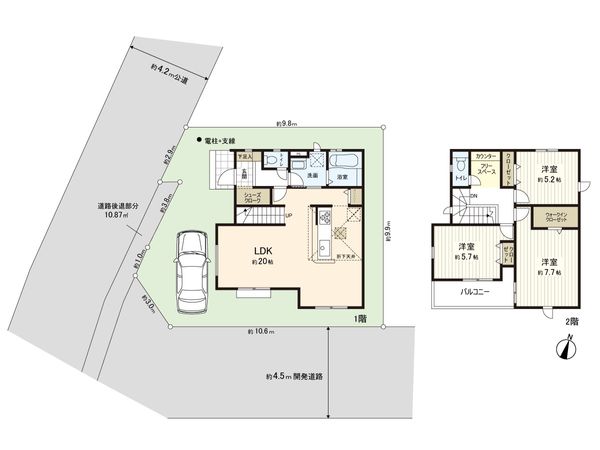 練馬区西大泉4丁目 新築戸建 3号棟 間取図(平面図) 練馬区西大泉4丁目 新築戸建 3号棟 間取図(平面図)