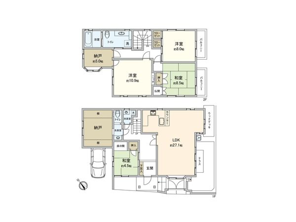 新座市片山1丁目 戸建 間取図(平面図) 新座市片山1丁目 戸建 間取図(平面図)
