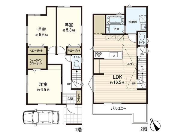 練馬区南大泉6丁目 新築戸建 間取図(平面図) 練馬区南大泉6丁目 新築戸建 間取図(平面図)