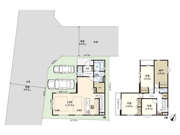 練馬区大泉学園町2丁目 新築戸建 1号棟 間取図(平面図) 練馬区大泉学園町2丁目 新築戸建 1号棟 間取図(平面図)