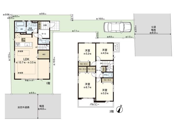 練馬区西大泉3丁目 新築戸建 1号棟 間取図(平面図) 練馬区西大泉3丁目 新築戸建 1号棟 間取図(平面図)