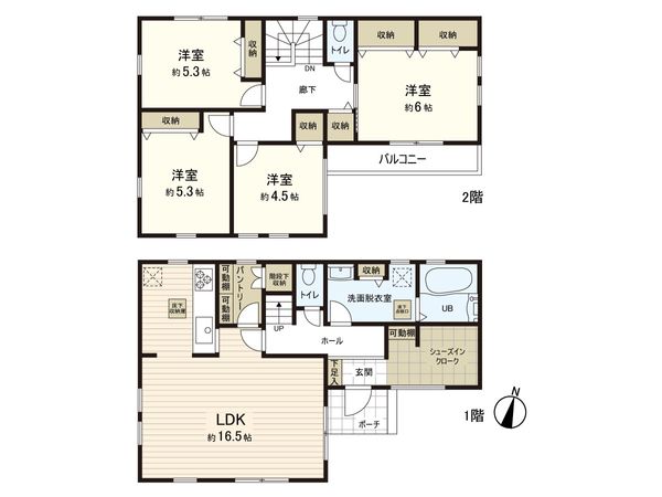 練馬区大泉学園町1丁目 新築戸建 間取図(平面図) 練馬区大泉学園町1丁目 新築戸建 間取図(平面図)