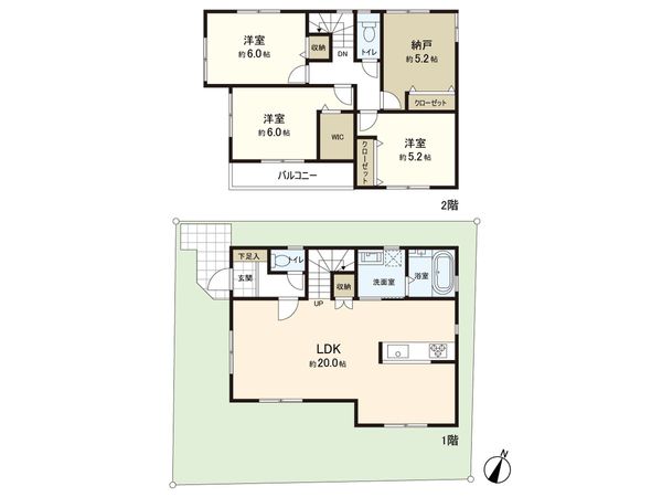 新座市片山2丁目 新築戸建 間取図(平面図) 新座市片山2丁目 新築戸建 間取図(平面図)