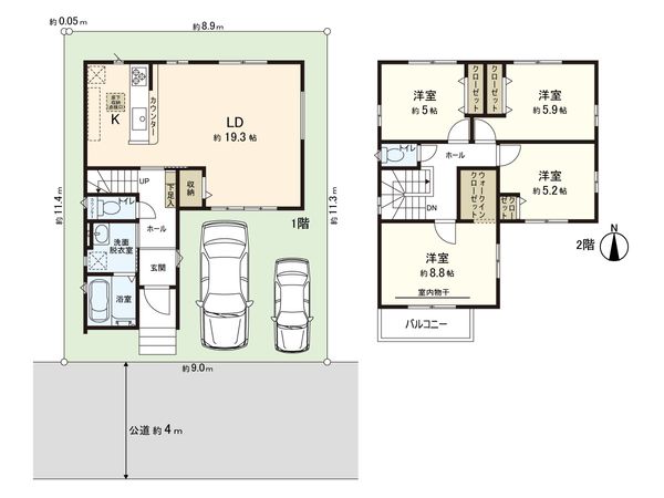 練馬区南大泉1丁目 新築戸建 1号棟 間取図(平面図) 練馬区南大泉1丁目 新築戸建 1号棟 間取図(平面図)