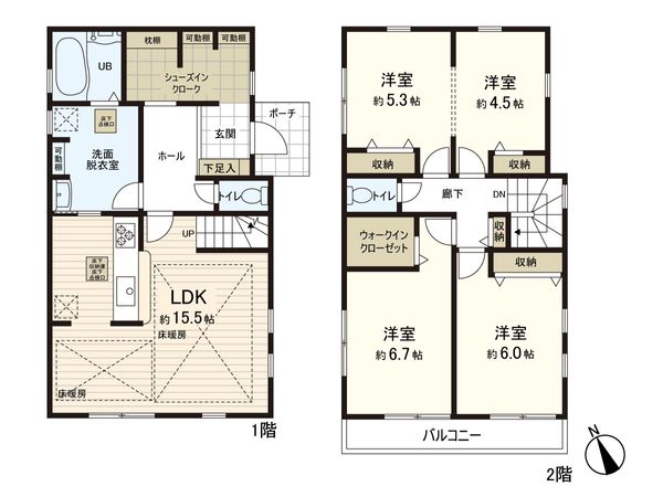 練馬区大泉学園町5丁目 新築戸建 間取図(平面図) 練馬区大泉学園町5丁目 新築戸建 間取図(平面図)