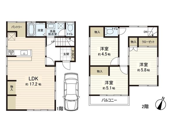 練馬区大泉学園町4丁目 戸建 間取図(平面図) 練馬区大泉学園町4丁目 戸建 間取図(平面図)