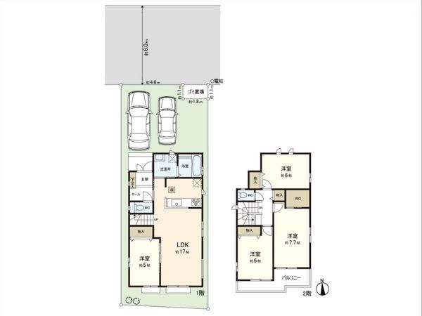 練馬区西大泉3丁目 新築戸建 C号棟 間取図(平面図) 練馬区西大泉3丁目 新築戸建 C号棟 間取図(平面図)