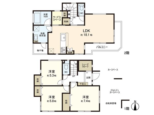 新座市片山3丁目 戸建 間取図(平面図) 新座市片山3丁目 戸建 間取図(平面図)