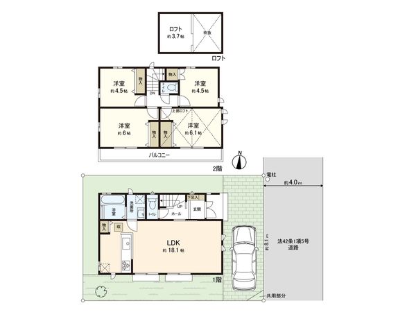 練馬区大泉学園町7丁目 新築戸建 1号棟 間取図(平面図) 練馬区大泉学園町7丁目 新築戸建 1号棟 間取図(平面図)