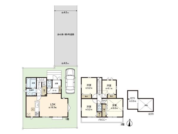練馬区大泉学園町7丁目 新築戸建 3号棟 間取図(平面図) 練馬区大泉学園町7丁目 新築戸建 3号棟 間取図(平面図)