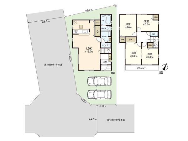 新座市片山1丁目 新築戸建 1号棟 間取図(平面図) 新座市片山1丁目 新築戸建 1号棟 間取図(平面図)