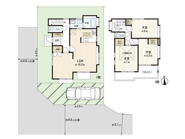 新座市片山3丁目 戸建 間取図(平面図) 新座市片山3丁目 戸建 間取図(平面図)