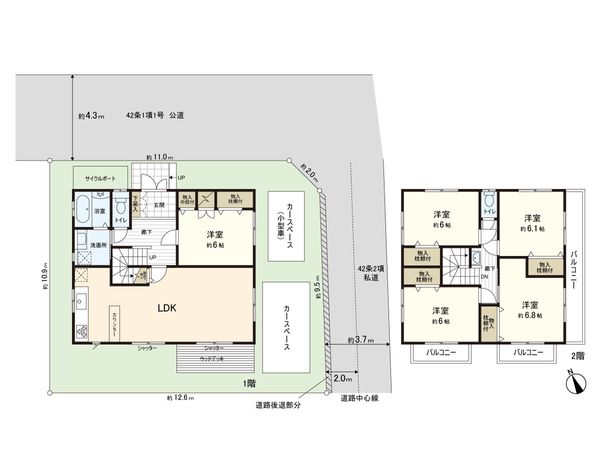 南長崎3丁目借地権付戸建 間取図(平面図) 南長崎3丁目借地権付戸建 間取図(平面図)
